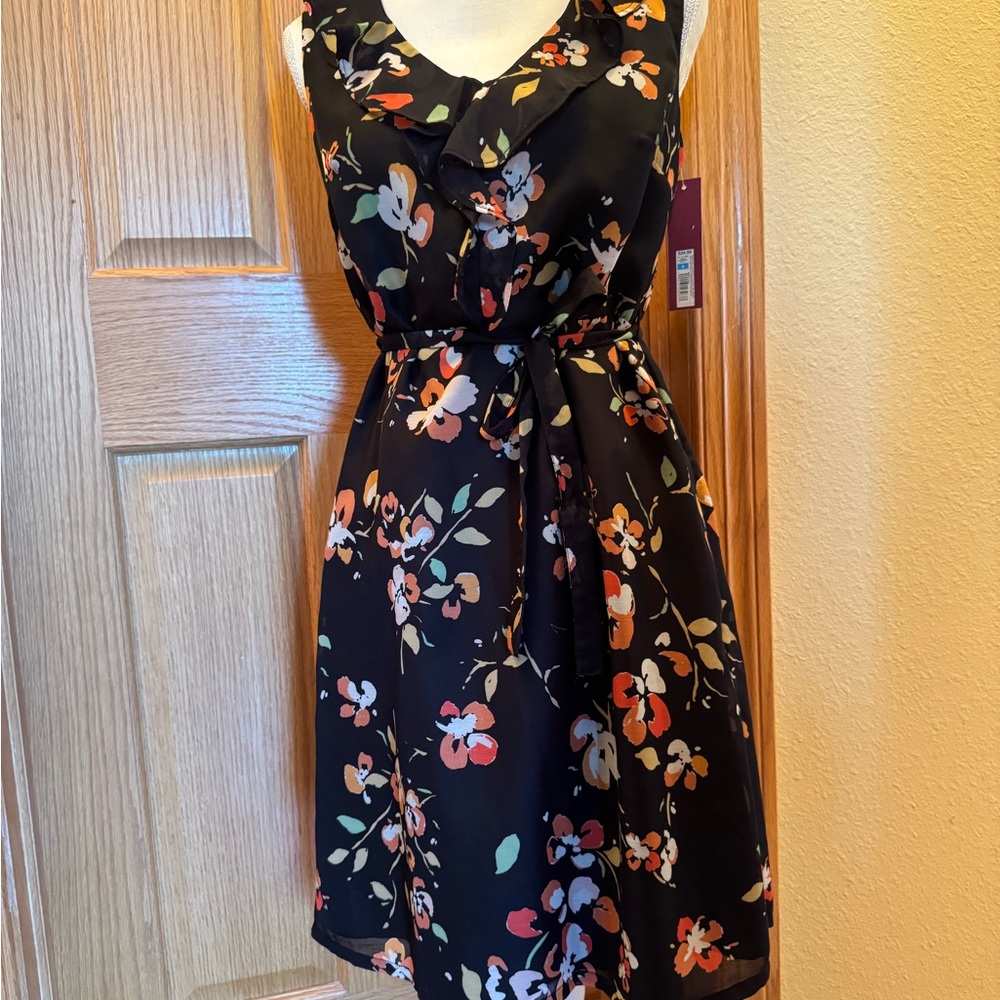 Merona Pink and Blue Sundress Sleeveless Scoop Neck Midi